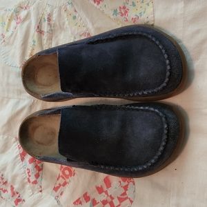 Birkenstock Navy Blue Suede Slip-On Shoes